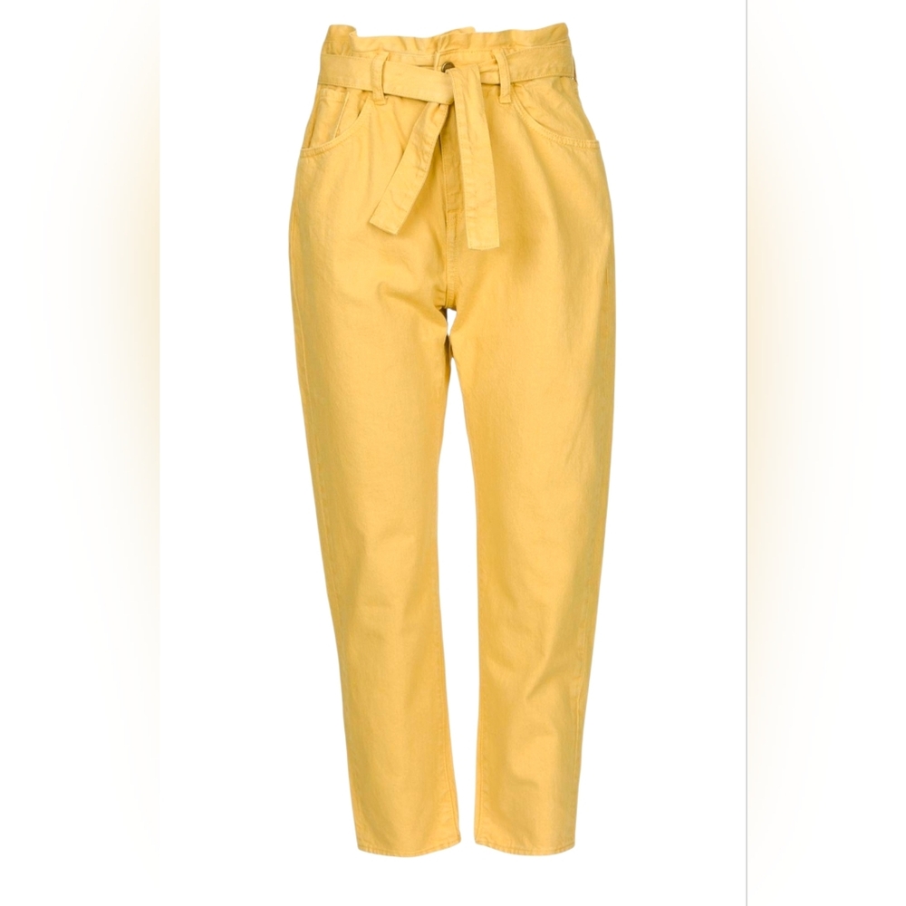 Ba&sh Paperbag Lady pants Jalia yellow buttery Size 2 - Picture 2 of 16